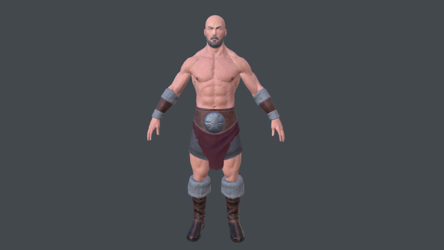 barbarian low poly 3D 模型 .c4d .max .obj .3ds .fbx .stl .blend