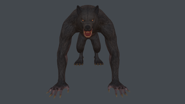 werewolf low poly 3D Model .c4d .max .obj .3ds .fbx .stl .blend