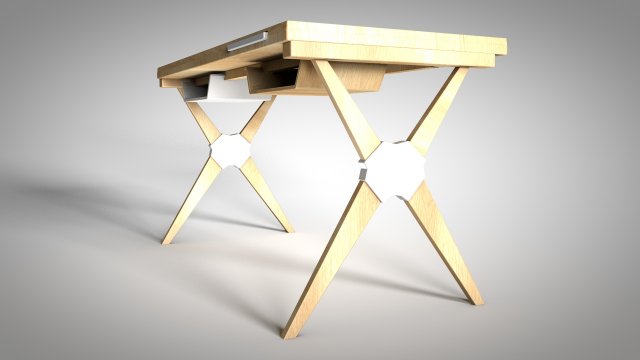 x-desk 3D Model .c4d .max .obj .3ds .fbx .stl .blend 