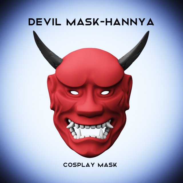 devil mask hannya Modelo de Impressão 3D .c4d .max .obj .3ds .fbx .stl .blend 