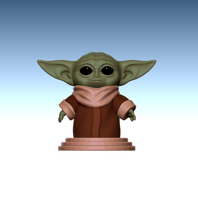 mandalorian baby yoda 3D Print Model .c4d .max .obj .3ds .fbx .stl .blend 
