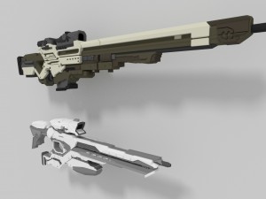 futuristic sniper rifles 3D Модель