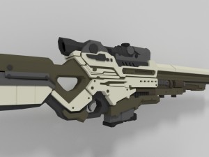 futuristic sniper rifles 3D Модель