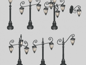 old street lanterns 3D Model