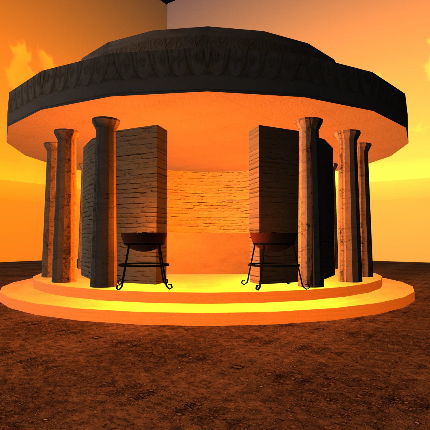 tholos temple low poly 3D Model .c4d .max .obj .3ds .fbx .stl .blend