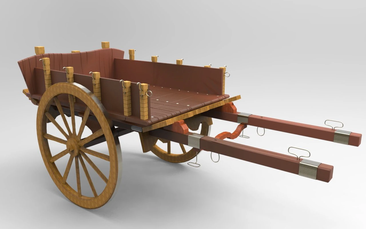 sicilian cart 3D Model .c4d .max .obj .3ds .fbx .stl .blend 