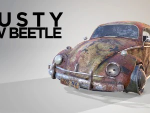 Coccinelle Volkswagen rouillée Modèle 3D