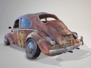 rusty volkswagen beetle 3D Model