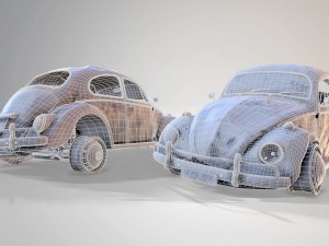 rusty volkswagen beetle 3D Model