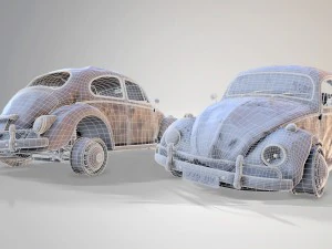 rusty volkswagen beetle 3D Model
