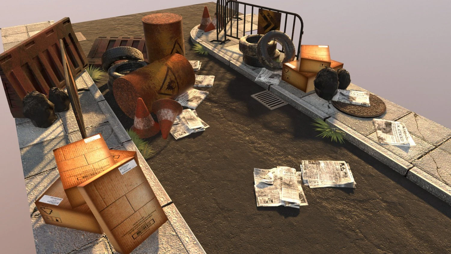 street assets 3D Model .c4d .max .obj .3ds .fbx .stl .blend 