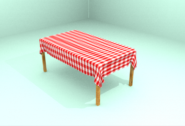 table with tablecloth 3D Model .c4d .max .obj .3ds .fbx .stl .blend 