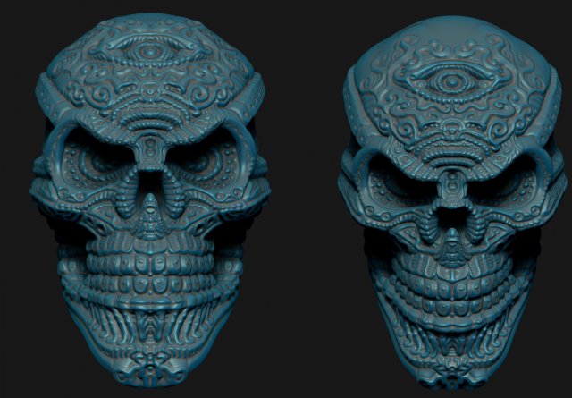 decorative skull 3D Print Model .c4d .max .obj .3ds .fbx .lwo .lw .lws