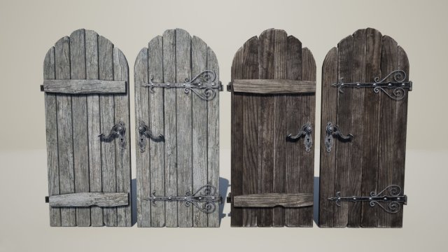medieval doors Model 3D .c4d .max .obj .3ds .fbx .stl .blend 