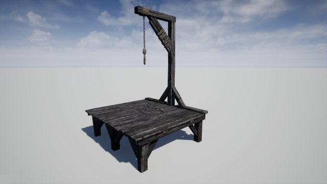 medieval gallows 3D 模型 .c4d .max .obj .3ds .fbx .stl .blend 
