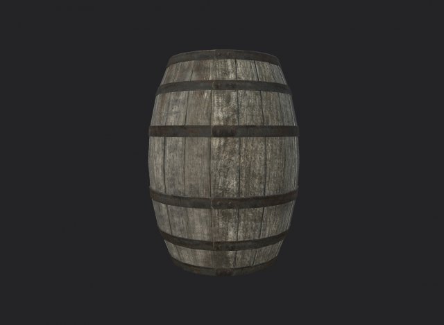 old barrel 3D 模型 .c4d .max .obj .3ds .fbx .stl .blend 