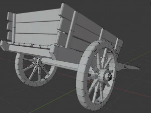 vieux chariot Modèle 3D