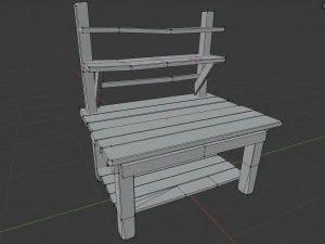 ancienne table de charpentier Modèle 3D