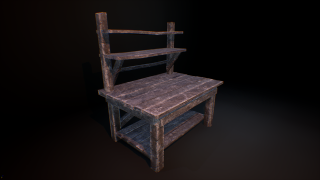 old carpenter table Model 3D .c4d .max .obj .3ds .fbx .stl .blend 