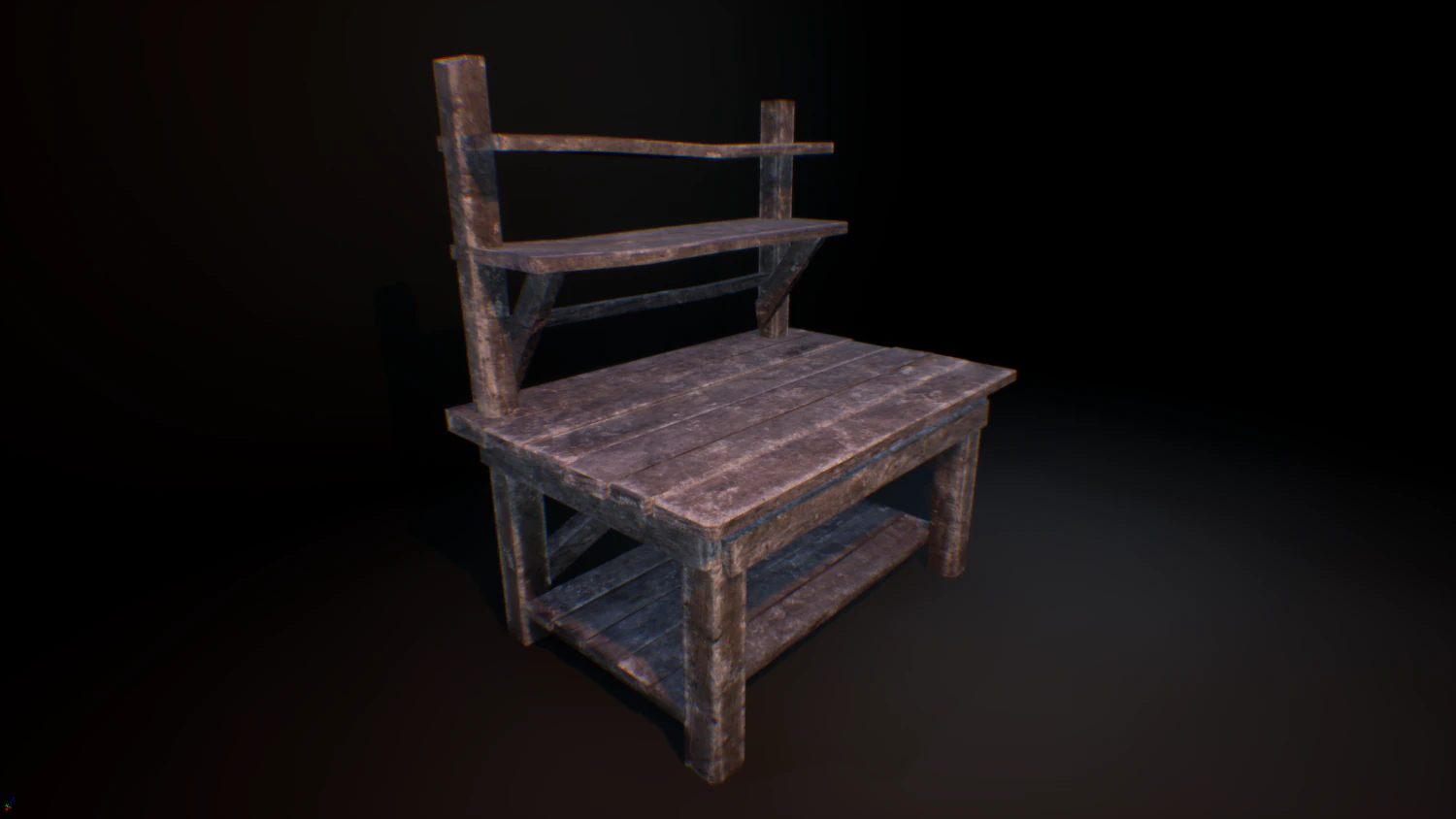ancienne table de charpentier Modèle 3D .c4d .max .obj .3ds .fbx .stl .blend 