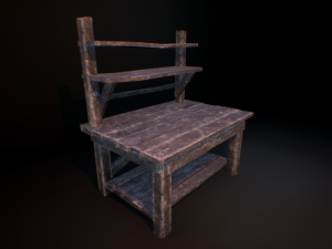 old carpenter table Model 3D