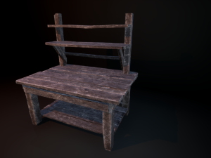 old carpenter table Model 3D