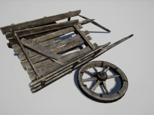 chariot cass&eacute; Modèle 3D
