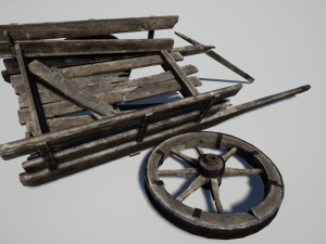 broken cart 3D मॉडल