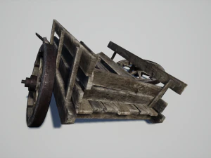 chariot cass&eacute; Modèle 3D