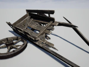 chariot cass&eacute; Modèle 3D