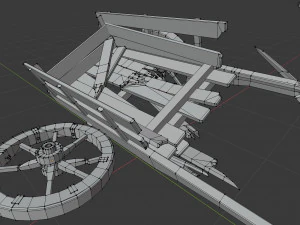 chariot cass&eacute; Modèle 3D