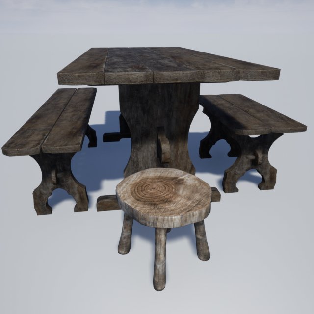 medieval furniture collection Model 3D .c4d .max .obj .3ds .fbx .stl .blend 