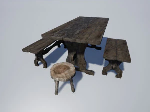 medieval furniture collection 3D Model
