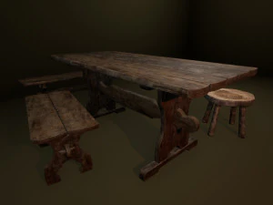 medieval furniture collection 3D Model