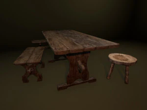 medieval furniture collection 3D Model