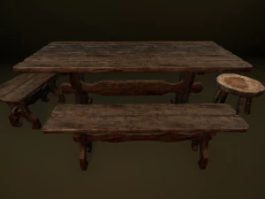 medieval furniture collection 3D Model