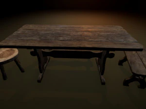 medieval furniture collection 3D Model