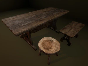 medieval furniture collection 3D Model