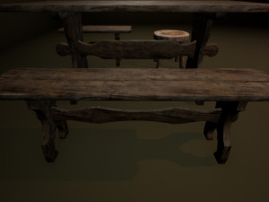 medieval furniture collection Model 3D