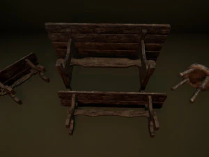 medieval furniture collection 3D Model