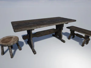 medieval furniture collection 3D Model