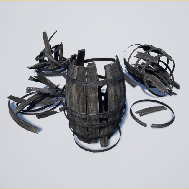 barrel debris collection 3D Модель .c4d .max .obj .3ds .fbx .stl .blend 