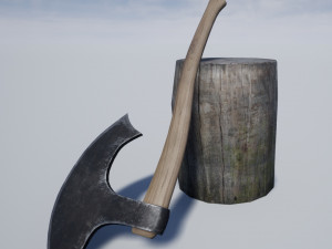 axe stump set 3D 모델