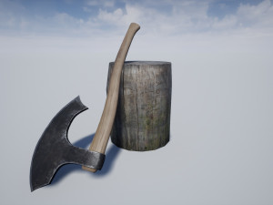 axe stump set 3D Модель
