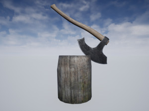 axe stump set 3D Модель
