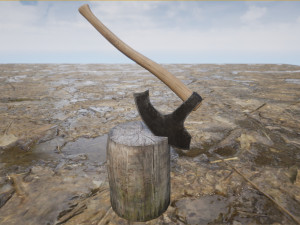axe stump set 3D Модель