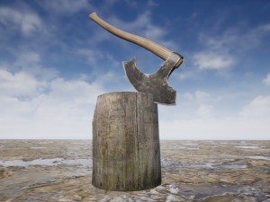 axe stump set 3D Модель