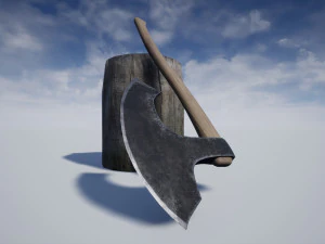 axe stump set 3D Model