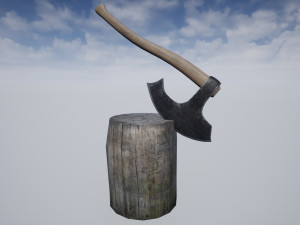 axe stump set 3D Модель