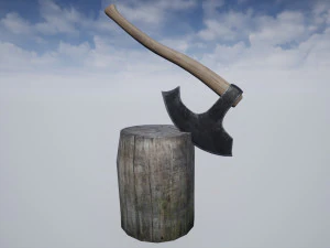 axe stump set 3D Model